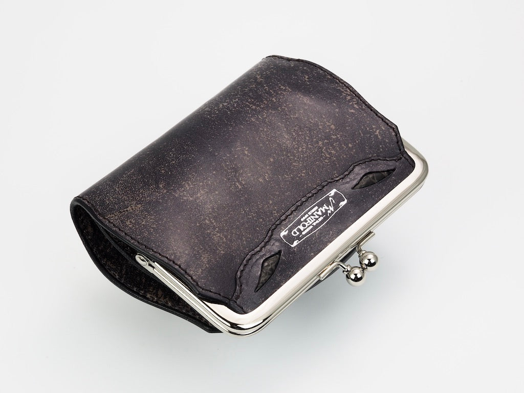未使用✨MANIFOLD マニフォールド　MW-03 EL-BLV 象革　がま口 MANIFOLD ［MW-03 BKV］ METAL FRAME WALLET（NICR) – MANIFOLD