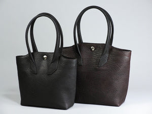 【2025 TEST SAMPLE】MK-02 GS　TOTE BAG［M］ 馬ヌメ極厚本シュリンク LA-DARK BROWN